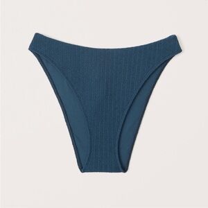 NWT Abercrombie and Fitch Navy Blue Textured Bikini Bottom
